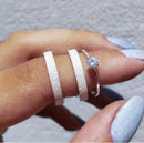 Par de Alianças 3,5mm em Prata 950 com Anel Solitário - Diamantadas