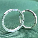 Par de Alianças 3mm em Prata 950 com Anel Solitário - Eternium (Personalizável)