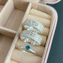 Par de Alianças 7mm em Prata 950 com Anel Solitário - Crystal