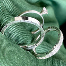 Par de Alianças 3mm em Prata 950 com Anel Solitário - Eternium (Personalizável)