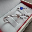 Par de Alianças 2,5mm de Prata 950 com Anel Solitário - Sofistic