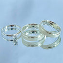 Par de Alianças 5mm de Prata 950 com Anel Solitário - Norisk 5mm