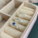 Par de Alianças 2mm em Prata 950 com Anel Solitário - Fly