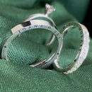 Par de Alianças 3mm em Prata 950 com Anel Solitário - Eternium (Personalizável)