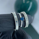 Par de Alianças 3mm de Prata 950 com Anel Solitário - Kings