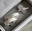 Par de Alianças 5mm de Prata 950 com Anel Solitário - Hope