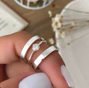 Par de Alianças 3,5mm de Prata 950 com Anel Solitário - Sky