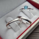 Par de Alianças 2,5mm de Prata 950 com Anel Solitário - Elyon