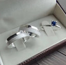 Par de Alianças 5mm de Prata 950 com Anel Solitário - Thalassium