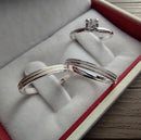 Par de Alianças 2,5mm de Prata 950 com Anel Solitário - Noruega