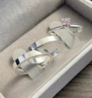 Par de Alianças 3mm de Prata 950 com Anel Solitário - Sunset