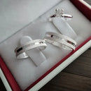 Par de Alianças 4mm em Prata 950 com Anel Solitário - Eudora