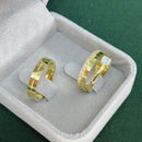 Par de Alianças 4mm Banhado a Ouro 18k com Anel Solitário - Olinne