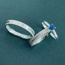 Par de Alianças 3mm de Prata 950 com Anel Solitário - Kings