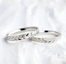 Par de Alianças 3mm de Prata 950 - Leaves
