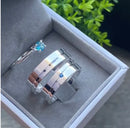 Par de Alianças 5mm de Prata 950 com Anel Solitário - Thandor