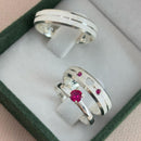 Par de Alianças 5mm de Prata 950 com Anel Solitário - Alessia