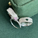 Par de Alianças 7mm em Prata 950 com Anel Solitário Cravejado - Eclisse