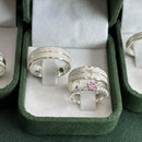 Par de Alianças 7mm em Prata 950 com Anel Solitário Cravejado - Eclisse