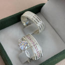 Par de Alianças 6mm em Prata 950 com Anel Solitário - Empírea