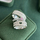 Par de Alianças 7mm em Prata 950 com Anel Solitário Cravejado - Eclisse