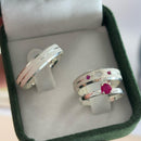 Par de Alianças 5mm de Prata 950 com Anel Solitário - Alessia