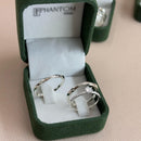 Par de Alianças 2,5mm de Prata 950 com Anel Solitário Cravejado - Tansy