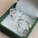 Par de Alianças 2,5mm de Prata 950 com Anel Solitário Cravejado - Tansy