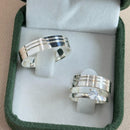 Par de Alianças 5mm em Prata 950 com Anel Solitário - Arcanis