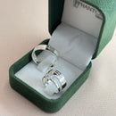 Par de Alianças 5mm em Prata 950 com Anel Solitário - Arcanis