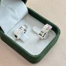 Par de Alianças 3,5mm em Prata 950 com Anel Solitário - Quasar