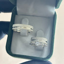 Par de Alianças 5mm de Prata 950 com Anel Solitário Cravejado - Lotus