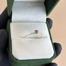 Anel Solitário Tradicional em Prata 950 (Roxo)