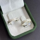 Par de Alianças 4mm em Prata 950 com Anel Solitário - Faith