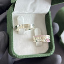 Par de Alianças 4mm de Prata 950 com Anel Solitário - Genevieve II