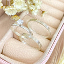 Par de Alianças 2mm em Prata 950 com Anel Solitário - China