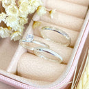 Par de Alianças 2,5mm em Prata 950 com Anel Solitário - Margarida