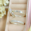 Par de Alianças 2,5mm em Prata 950 com Anel Solitário - Europa