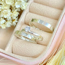 Par de Alianças 3mm em Prata 950 com Anel Solitário - Marshal