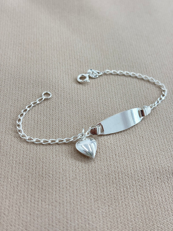 Pulseira Infantil com Chapa e Coração