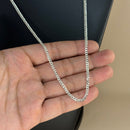 Corrente 1x1 3,2mm 70cm em Prata Italiana 925