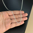 Corrente 1x1 3,2mm 60cm em Prata Italiana 925