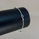 Pulseira em Prata 925 Pontos de Luz Coração (Verde)
