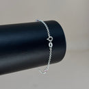Pulseira em Prata 925 Pontos de Luz Coração (Rosa Claro)