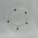 Pulseira em Prata 925 Pingos de Luz Coração (Vermelho)