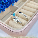 Par de Alianças 2,5mm de Prata 950 com Anel Solitário - Jasmim