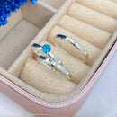 Par de Alianças 2,5mm de Prata 950 com Anel Solitário - Jasmim