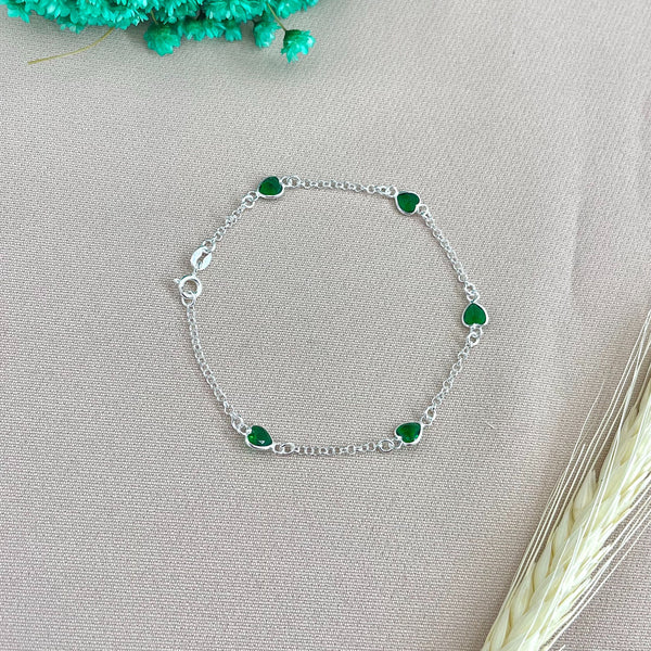 Pulseira Pontos de Luz Coração (Verde)