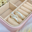 Par de Alianças 3mm em Prata 950 com Anel Solitário - Goccia