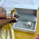 Par de Alianças 10mm em Prata 950 com Anel Solitário - Galadriel